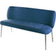 Tira Dining Bench | Foam Seat | Azure Blue Chenille | Chrome Legs 60"