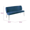 Tira Dining Bench | Foam Seat | Azure Blue Chenille | Chrome Legs 60"