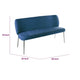 Tira Dining Bench | Foam Seat | Azure Blue Chenille | Chrome Legs 60"