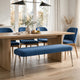 Tira Dining Bench | Foam Seat | Azure Blue Chenille | Chrome Legs 60"
