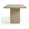 Yushi Rectangular Dining Table | Ribbed Pedestals | Daffodil Brown 84"
