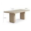 Yushi Rectangular Dining Table | Ribbed Pedestals | Daffodil Brown 84"