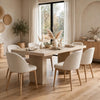 Yushi Rectangular Dining Table | Ribbed Pedestals | Daffodil Brown 84"