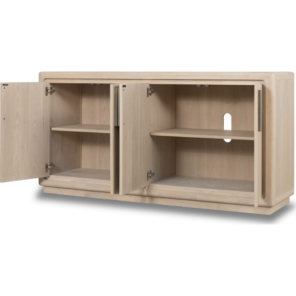 Yushi Sideboard Buffet Cabinet | 4 Adjustable Shelves | Daffodil Brown 68"