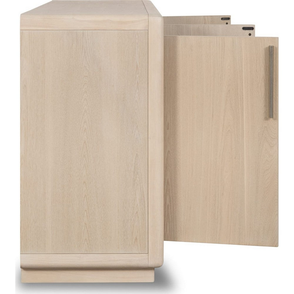 Yushi Sideboard Buffet Cabinet | 4 Adjustable Shelves | Daffodil Brown 68"