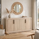 Yushi Sideboard Buffet Cabinet | 4 Adjustable Shelves | Daffodil Brown 68"