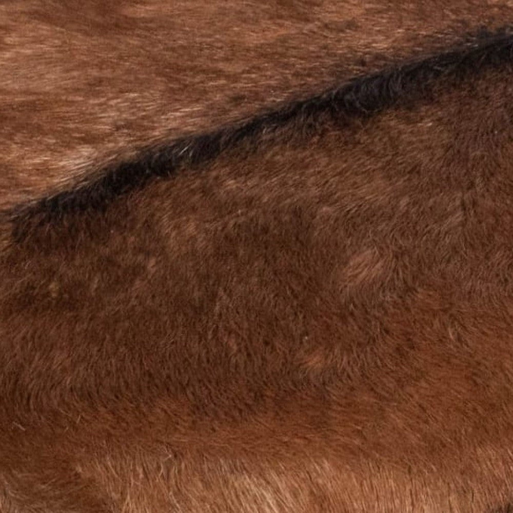 Matty Square Ottoman with Acorn Brown Goat Leather | Sengon Wood | 24"