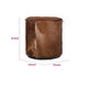 Matty Small Round Ottoman with Acorn Goat Leather | Solid Teak Frame 18"