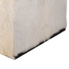 Matty Modern Square Ottoman | Macadamia Goat Leather | Solid Teak Frame 24"