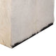Matty Modern Square Ottoman | Macadamia Goat Leather | Solid Teak Frame 24"