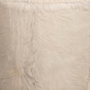 Matty Small Round Ottoman | Macadamia Goat Leather | Solid Teak Frame 18"