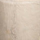 Matty Small Round Ottoman | Macadamia Goat Leather | Solid Teak Frame 18"