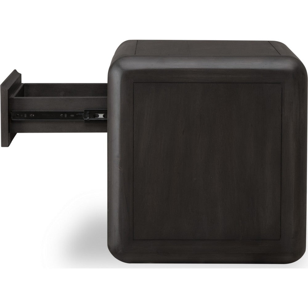 Zanny Nightst& with Drawer & Shelf | Jaguar Black Acacia Wood