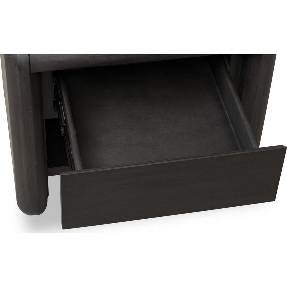 Zanny Nightst& with Drawer & Shelf | Jaguar Black Acacia Wood