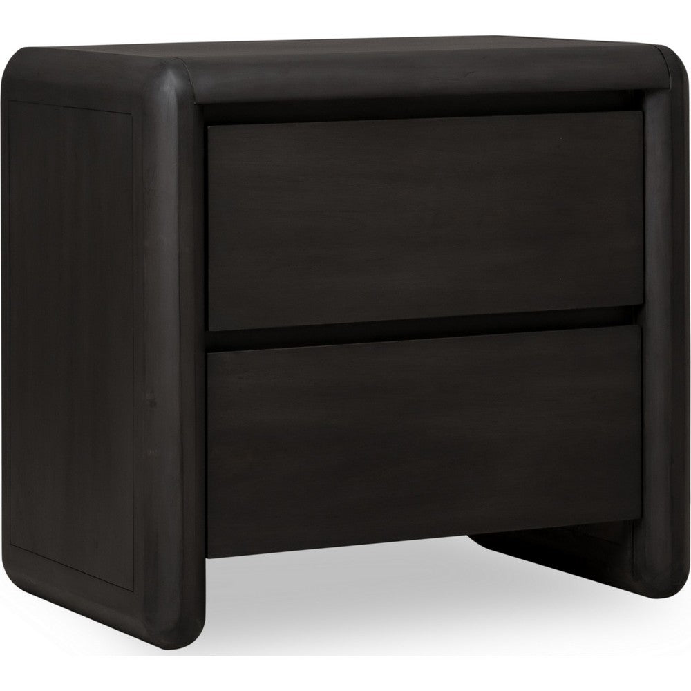 Zanny Nightst& with 2 Drawers | Solid Acacia Wood | Jaguar Black
