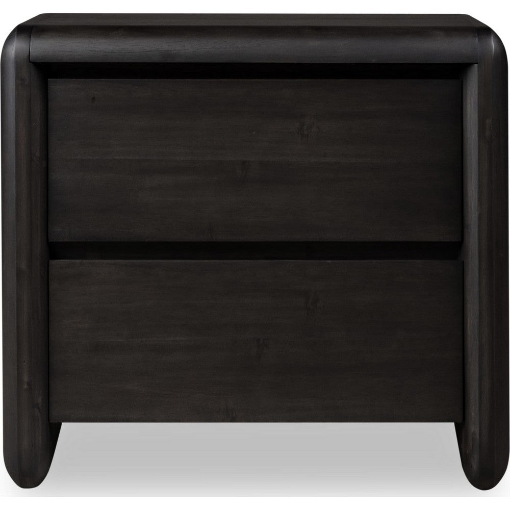 Zanny Nightst& with 2 Drawers | Solid Acacia Wood | Jaguar Black