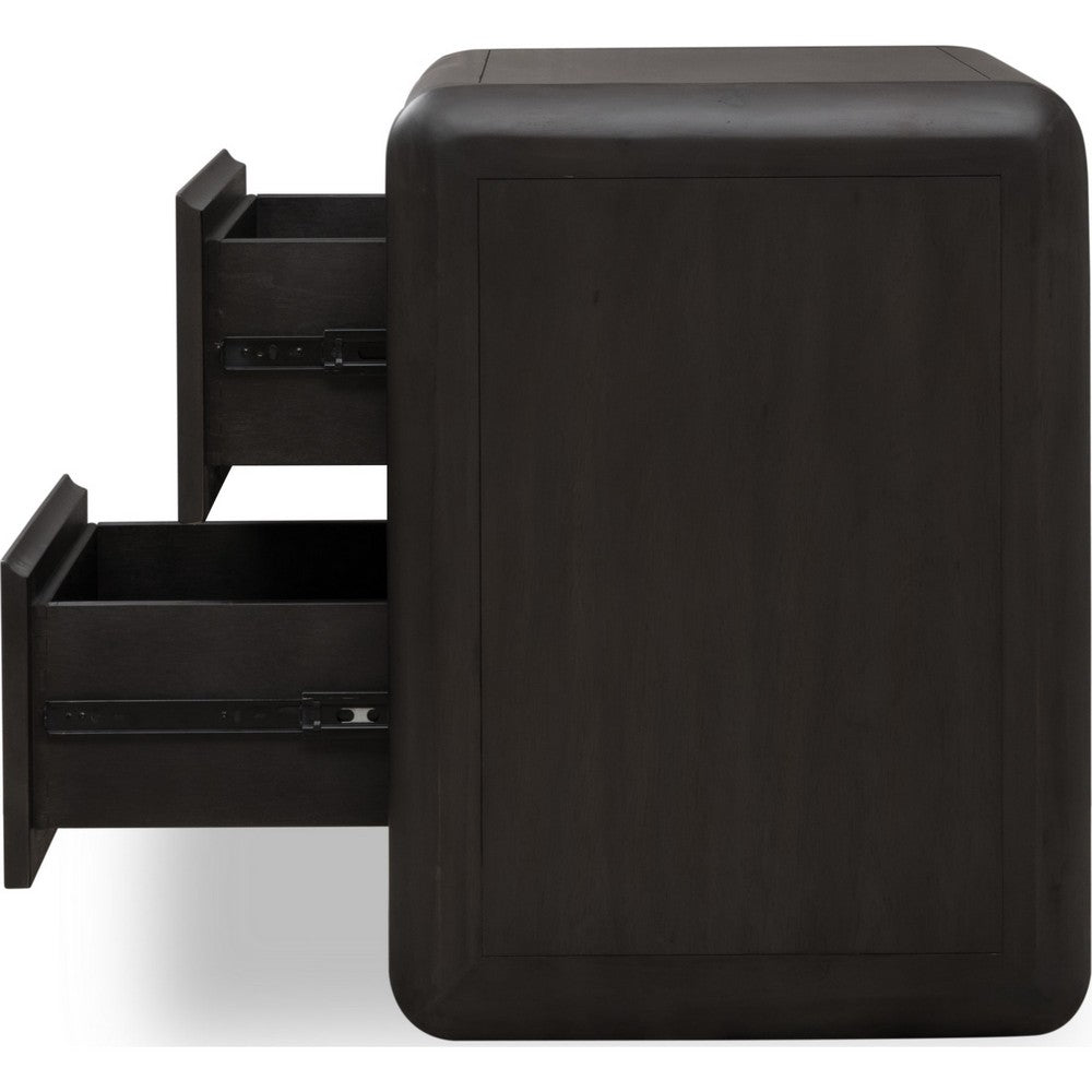 Zanny Nightst& with 2 Drawers | Solid Acacia Wood | Jaguar Black