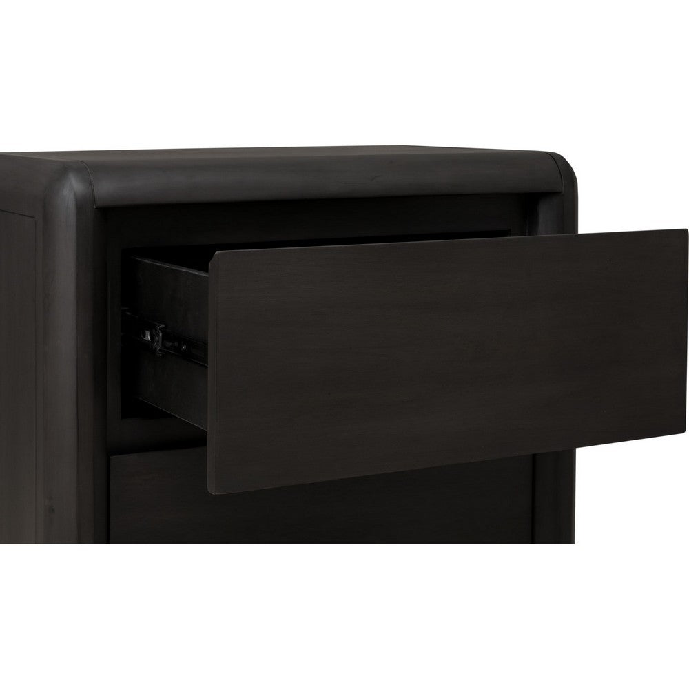 Zanny Nightst& with 2 Drawers | Solid Acacia Wood | Jaguar Black