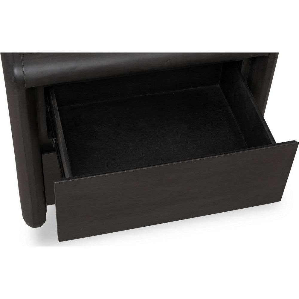Zanny Nightst& with 2 Drawers | Solid Acacia Wood | Jaguar Black