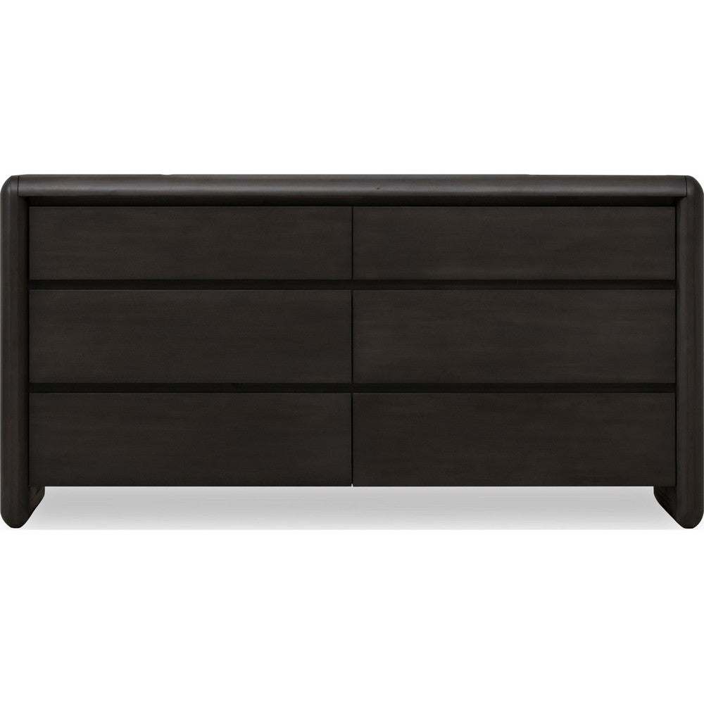Zanny Wide Dresser with 6 Drawers | Jaguar Black Acacia Wood