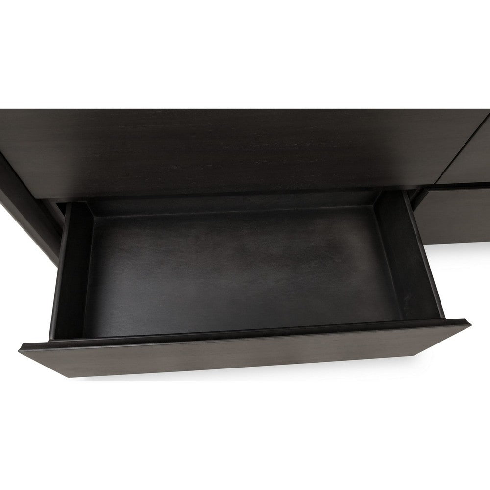 Zanny Wide Dresser with 6 Drawers | Jaguar Black Acacia Wood