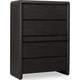Zanny Tall Dresser Chest with 5 Drawers | Jewelry Tray| Black Acacia Wood