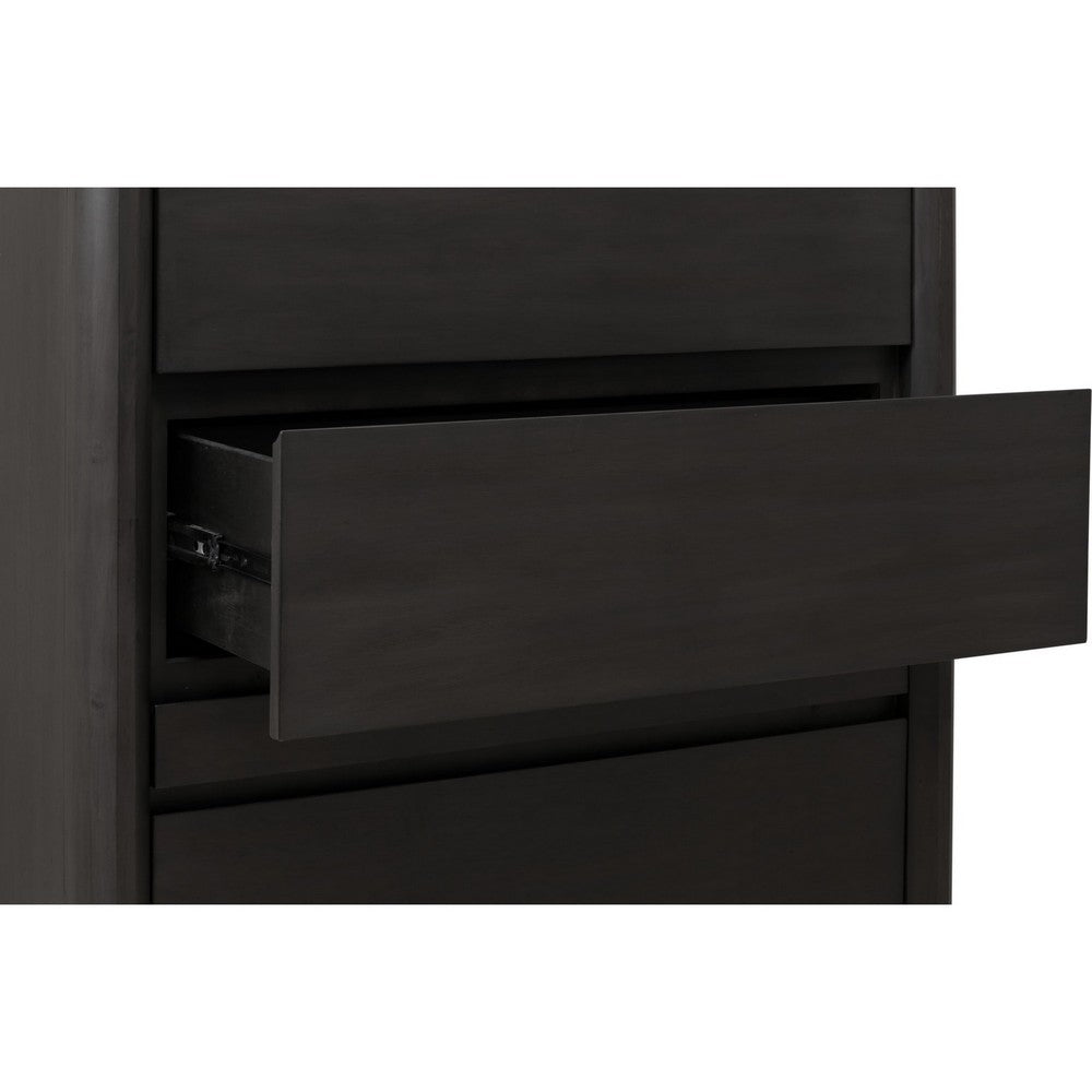 Zanny Tall Dresser Chest with 5 Drawers | Jewelry Tray| Black Acacia Wood