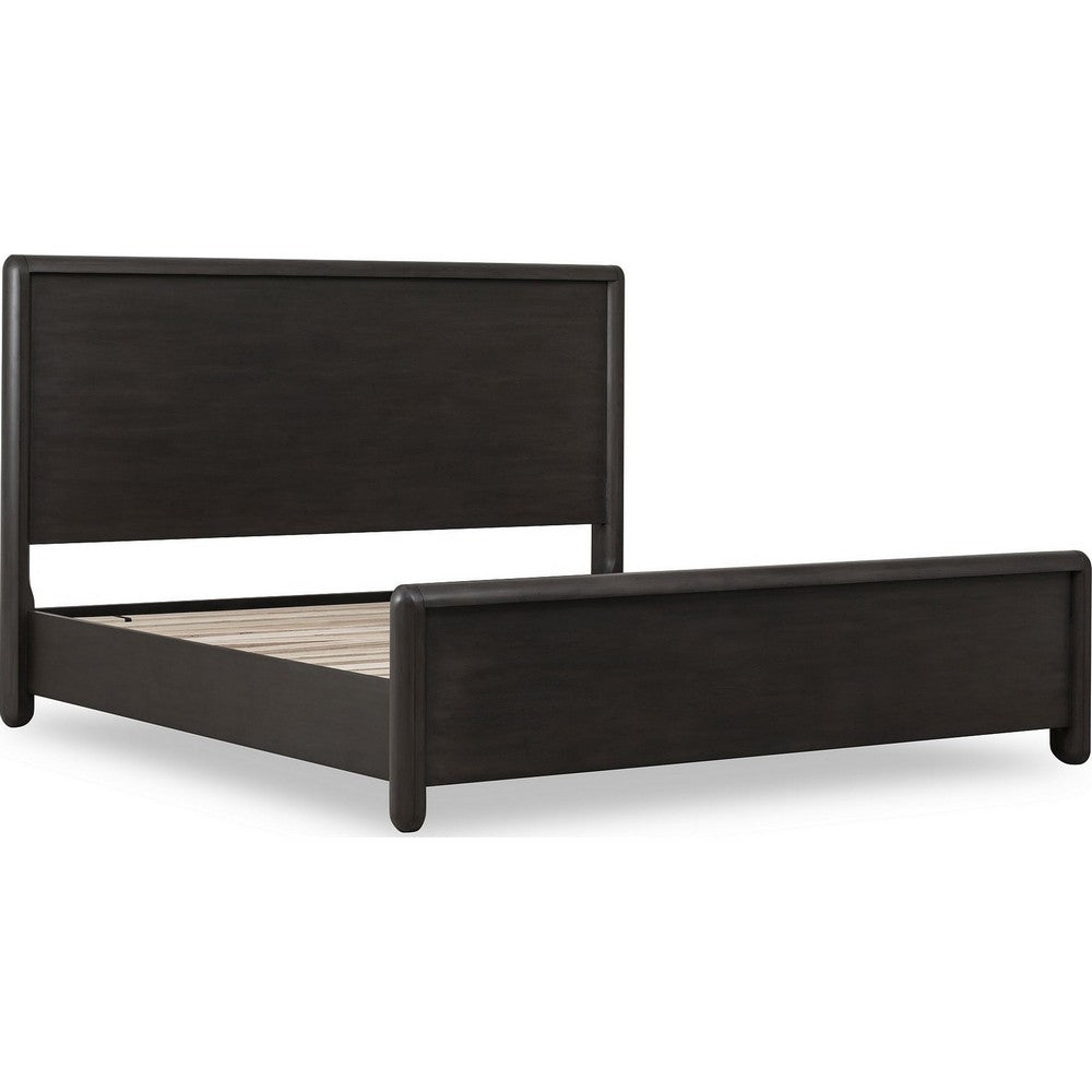 Zanny Queen-Size Platform Bed | Paneled Design | Jaguar Acacia Wood