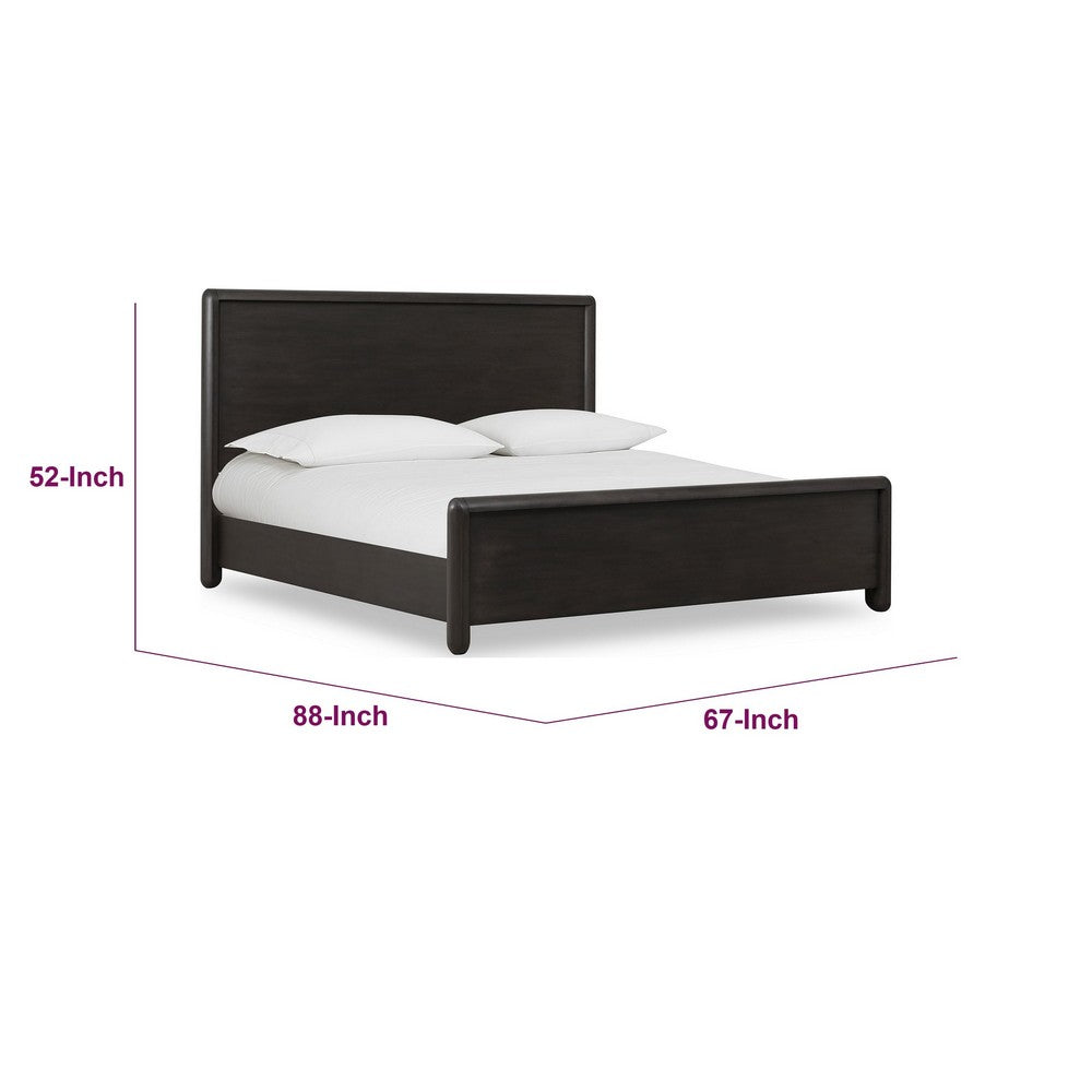 Zanny Queen-Size Platform Bed | Paneled Design | Jaguar Acacia Wood
