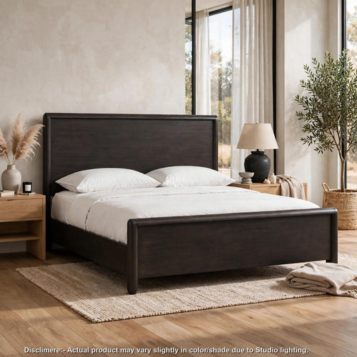 Zanny Queen-Size Platform Bed | Paneled Design | Jaguar Acacia Wood