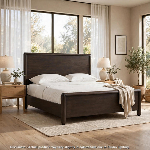 Zanny King-Size Platform Bed | Paneled Design | Jaguar Acacia Wood