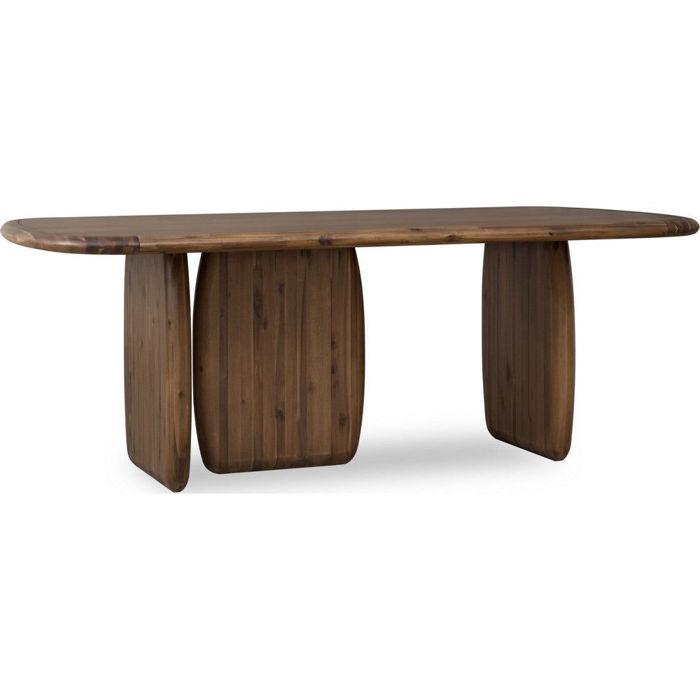 Zanny Rectangular Dining Table | Dual Pedestal Base | Impala Acacia Wood 84"