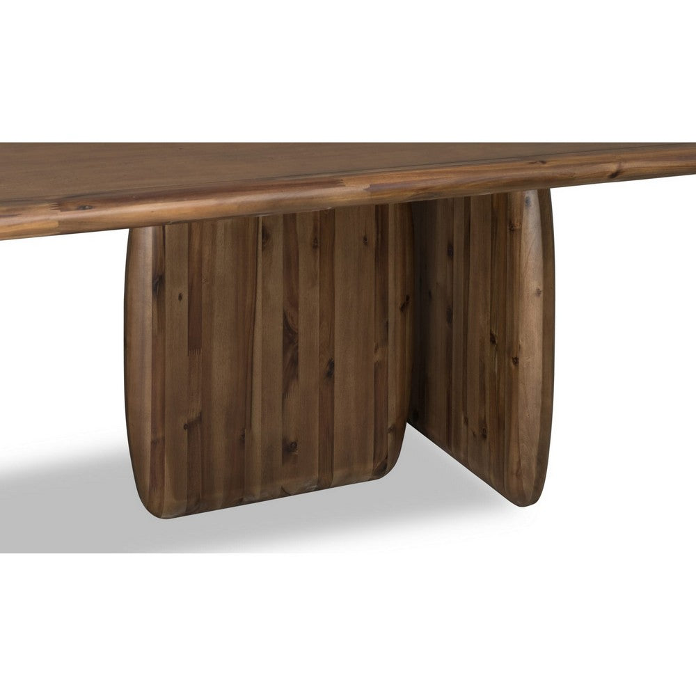Zanny Rectangular Dining Table | Dual Pedestal Base | Impala Acacia Wood 84"