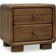 June Nightst& with 2 Drawers | Rounded Frame | Impala Acacia Wood