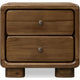 June Nightst& with 2 Drawers | Rounded Frame | Impala Acacia Wood