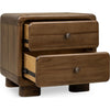 June Nightst& with 2 Drawers | Rounded Frame | Impala Acacia Wood