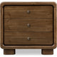 June Nightst& with 3 Drawers | Rounded Frame | Impala Acacia Wood