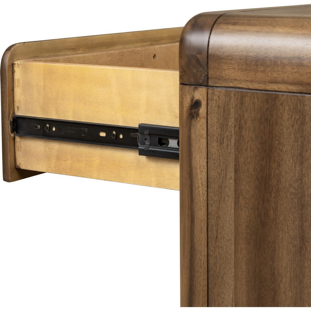 June Nightst& with 3 Drawers | Rounded Frame | Impala Acacia Wood