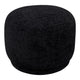 June Accent Round Ottoman | Compact Design | Black Chenille Fabric 20"