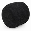 June Accent Round Ottoman | Compact Design | Black Chenille Fabric 20"