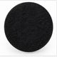 June Accent Round Ottoman | Compact Design | Black Chenille Fabric 20"