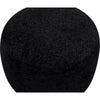 June Accent Round Ottoman | Compact Design | Black Chenille Fabric 20"
