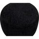 June Accent Round Ottoman | Compact Design | Black Chenille Fabric 20"