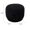 June Accent Round Ottoman | Compact Design | Black Chenille Fabric 20"