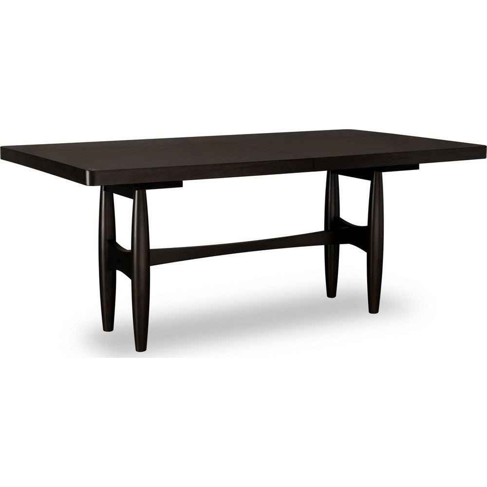 Kevin Extendable Dining Table with Tapered Legs | Brown Rubberwood 90"