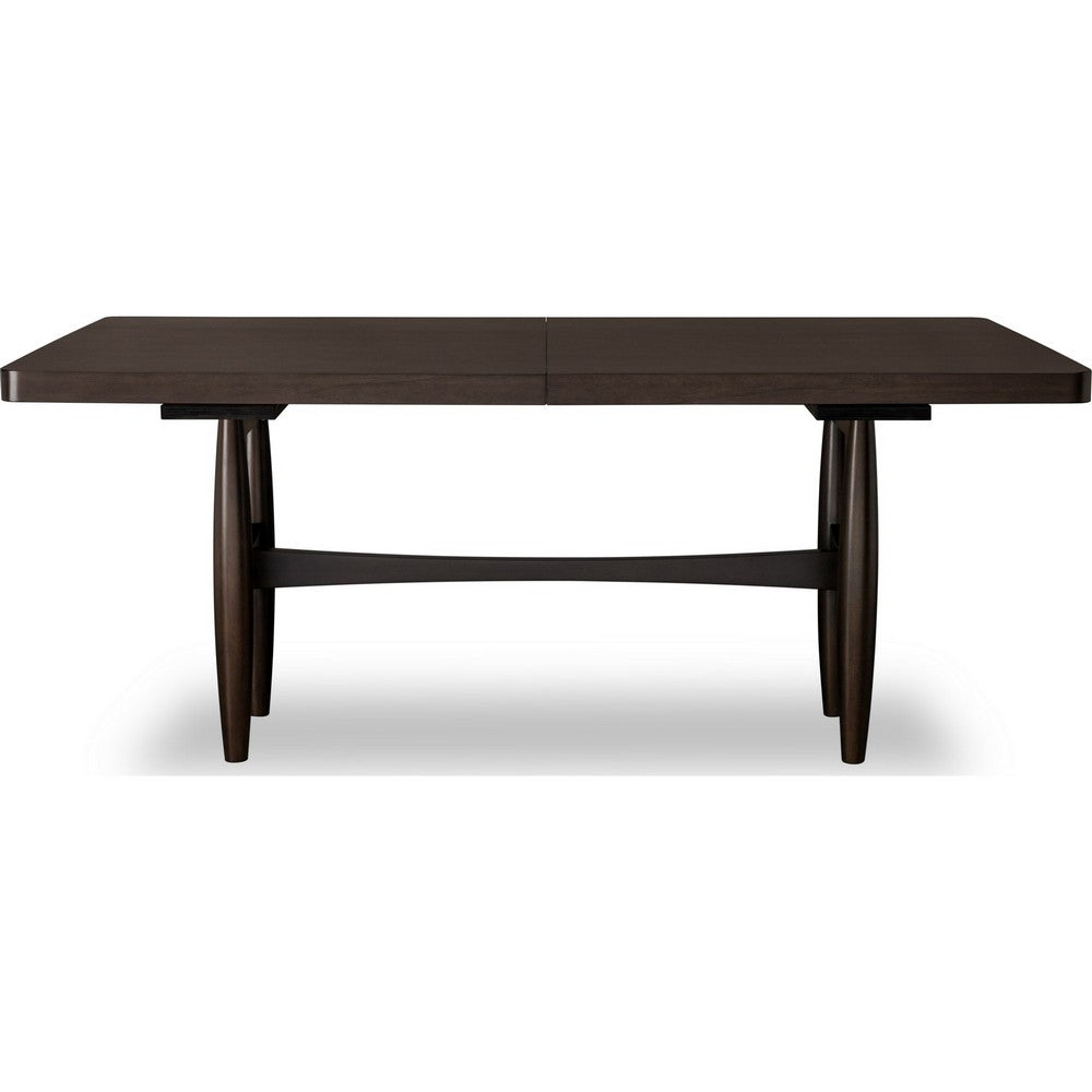 Kevin Extendable Dining Table with Tapered Legs | Brown Rubberwood 90"