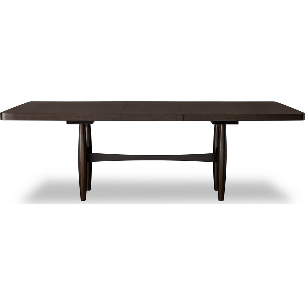 Kevin Extendable Dining Table with Tapered Legs | Brown Rubberwood 90"
