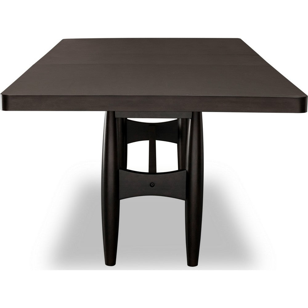 Kevin Extendable Dining Table with Tapered Legs | Brown Rubberwood 90"
