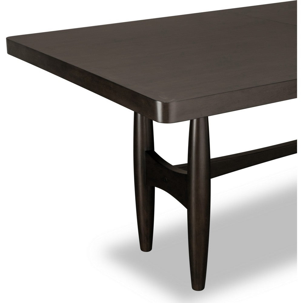 Kevin Extendable Dining Table with Tapered Legs | Brown Rubberwood 90"