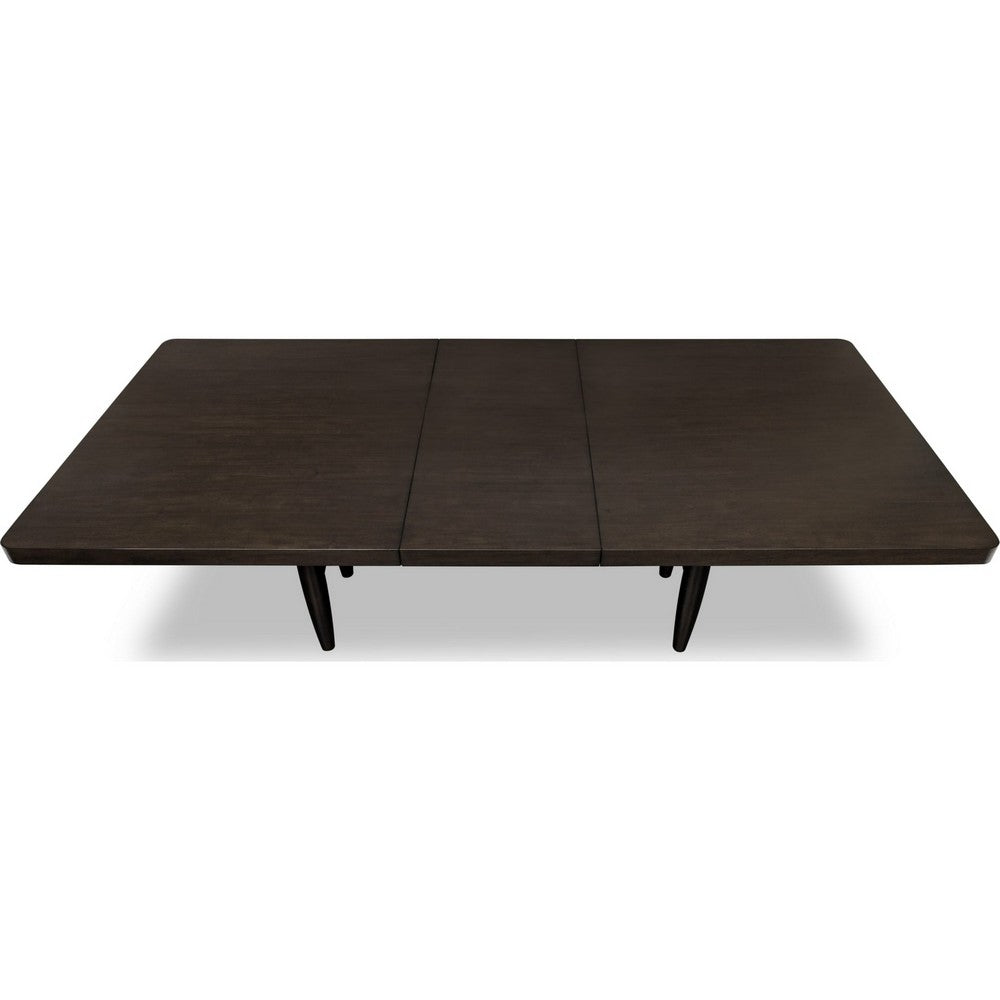 Kevin Extendable Dining Table with Tapered Legs | Brown Rubberwood 90"